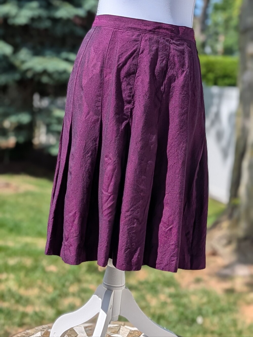 Pleated Skaters Skirt Business Dress Violet Purple Size 10 Kasper & Co.